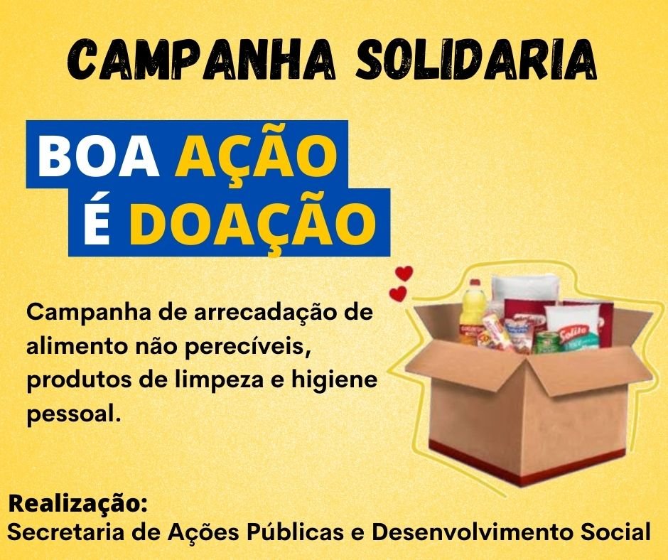 Campanha Solidaria Boa AÇÃo É DoaÇÃo Prefeitura Municipal De Santa Cecília Do Pavão 9294